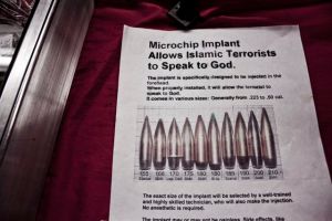 Flyer on gun seller's table