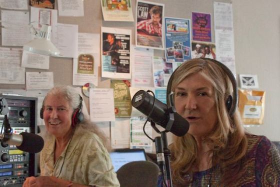 Chris Nelson (left) interviews Laurel Avalon Yorks (right)