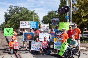 Activists in Chico, Calif. hold a press conference.