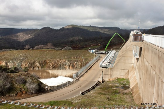 The dam spillway as seen from above the damage.